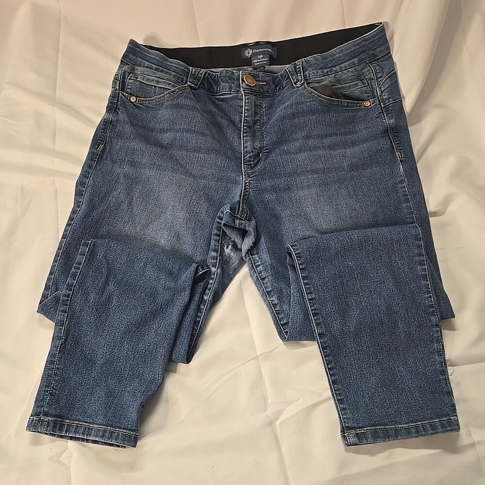 Tummy Control Jeans for Women 16 Blue Democracy Ab Solution Stretch Streetwear